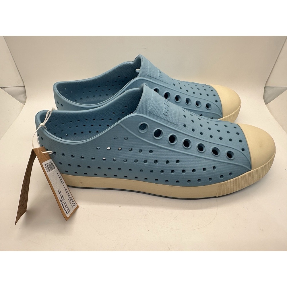 Native Jefferson Shoes Flux Blue Bone White Slip On Womens 7 Mens 5‎